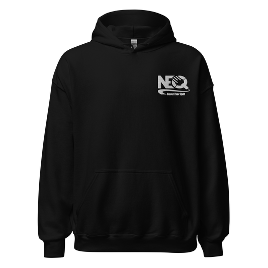 Never Ever Quit Embroidered Black Hoodie