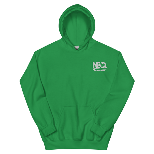 Never Ever Quit Embroidered Green Hoodie